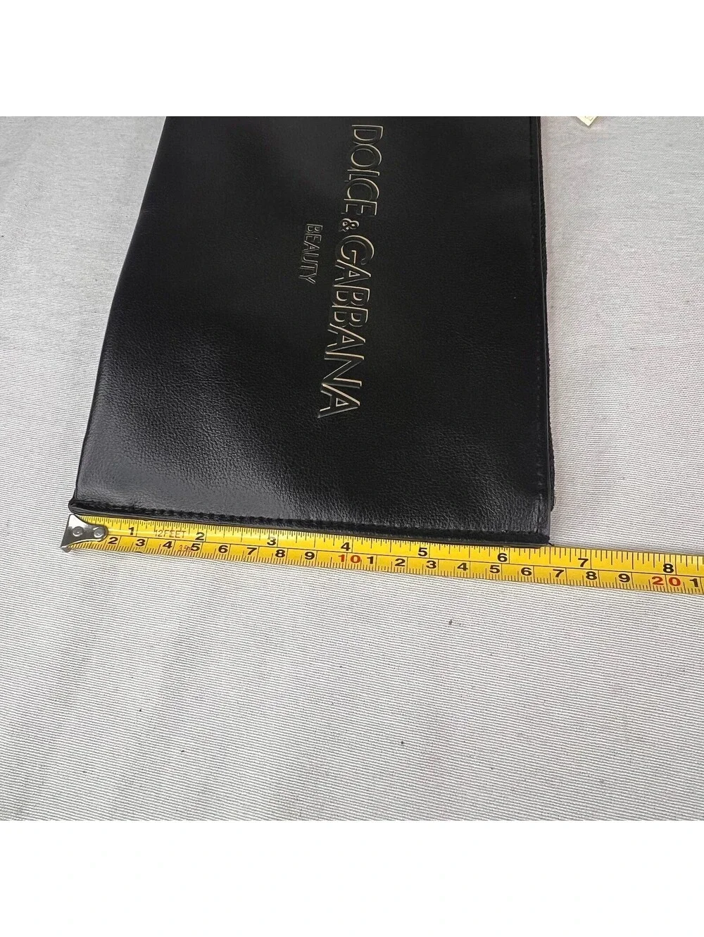 Dolce & Gabbana Black Pouch - Raised Lettering - Cosmetic Makeup Gold Logo Bag